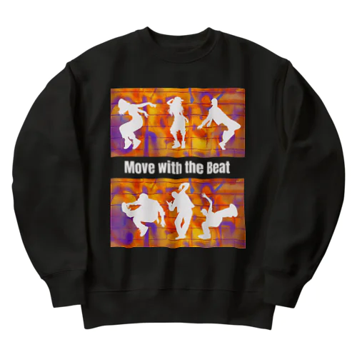 Move with the Beat~White Silhouette８ Heavyweight Crew Neck Sweatshirt
