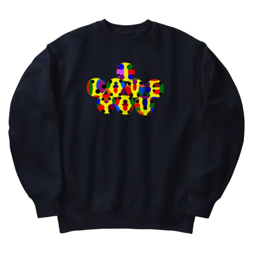 〇文字『I Love you h.t.』 Heavyweight Crew Neck Sweatshirt