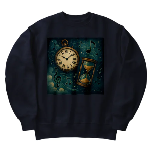 音楽と時間の狭間で ─ 幻想のメロディ Heavyweight Crew Neck Sweatshirt
