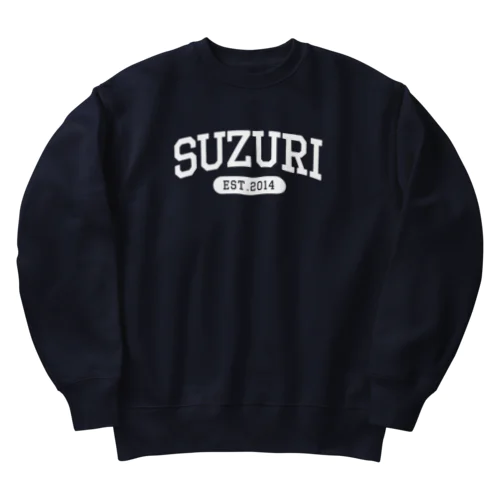 SUZURI University (White) Heavyweight Crew Neck Sweatshirt