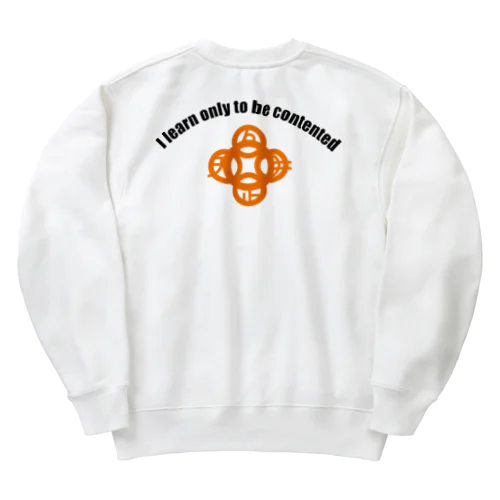 吾唯足知h.t.ショルダーアーチ橙・黒英語 Heavyweight Crew Neck Sweatshirt
