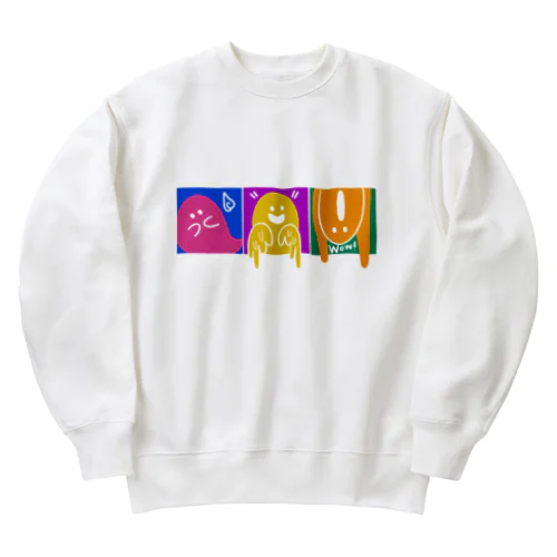 愉快でカラフルなおばけ達 Heavyweight Crew Neck Sweatshirt
