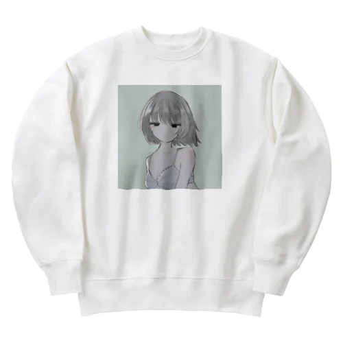 寒いから寂しいね Heavyweight Crew Neck Sweatshirt