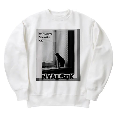 にゃるそっく🐈NYALSOK（モノトーン） Heavyweight Crew Neck Sweatshirt