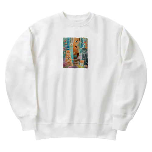 森の中の世界 Heavyweight Crew Neck Sweatshirt