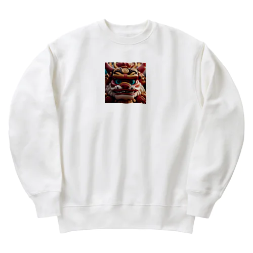 超かわいいシーサー Heavyweight Crew Neck Sweatshirt