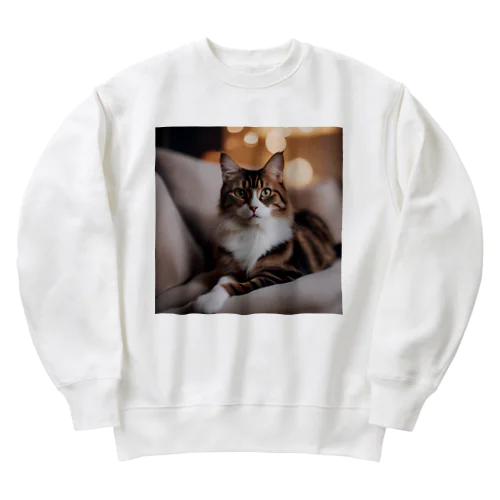 クールな猫 Heavyweight Crew Neck Sweatshirt
