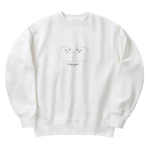双子のひめうずらのホタルとマリア Heavyweight Crew Neck Sweatshirt