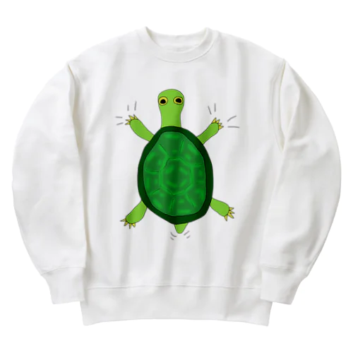 必死でしがみ付くカメさん Heavyweight Crew Neck Sweatshirt