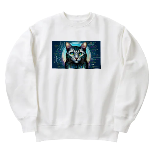 Hacking Cat Heavyweight Crew Neck Sweatshirt