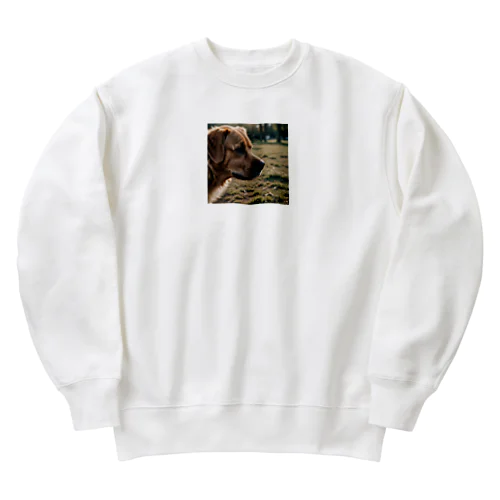探検している犬の鼻 Heavyweight Crew Neck Sweatshirt