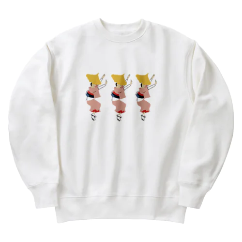 阿波踊りとイチョウ葉っぱ Heavyweight Crew Neck Sweatshirt