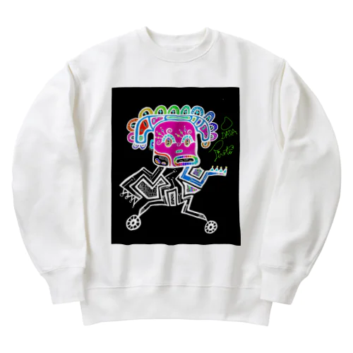 dadaism piroto on wheel chair Heavyweight Crew Neck Sweatshirt