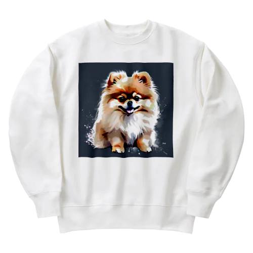 ポメラニアンのきなこ Heavyweight Crew Neck Sweatshirt