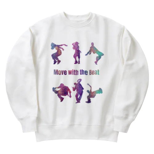 Move with the Beat~Graffiti silhouette４ Heavyweight Crew Neck Sweatshirt
