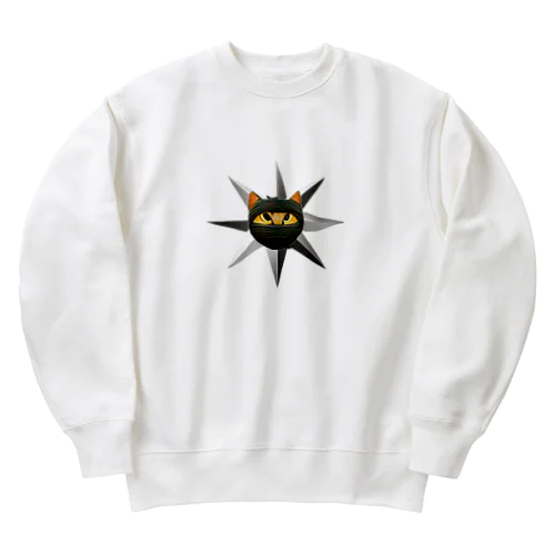ニャン🐱ニンジャ参上！(両面プリント) Heavyweight Crew Neck Sweatshirt