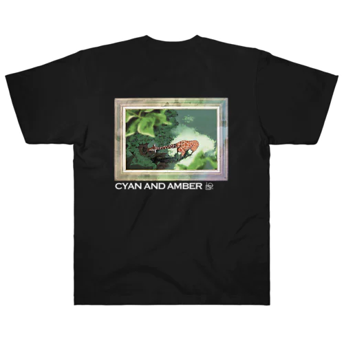 森のキリン-ヘビーウェイト黒Tバックプリント Heavyweight T-Shirt
