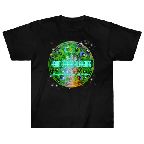 Heart cakra 覚醒 Heavyweight T-Shirt