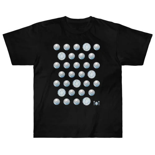 ブルーパールとキラキラ宝石のドット Heavyweight T-Shirt