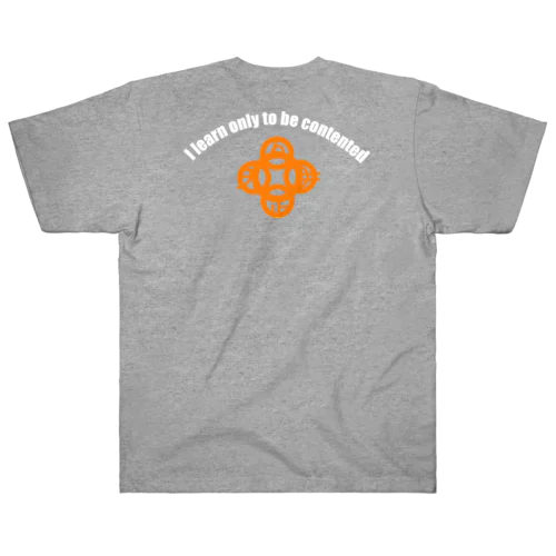 吾唯足知h.t.ショルダーアーチ橙・白英文字 Heavyweight T-Shirt