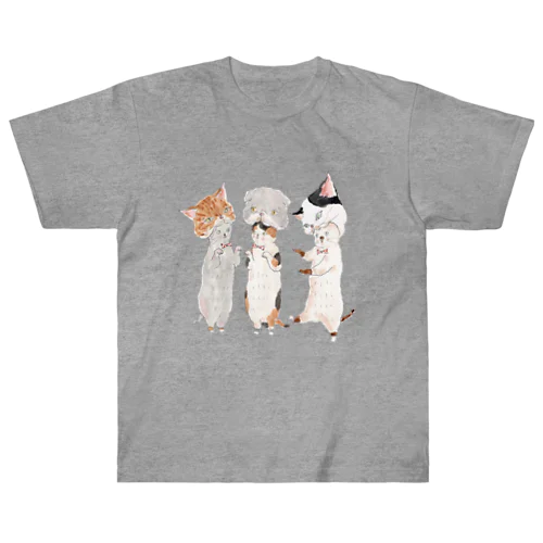 ねこがぶりにゃんこ Heavyweight T-Shirt