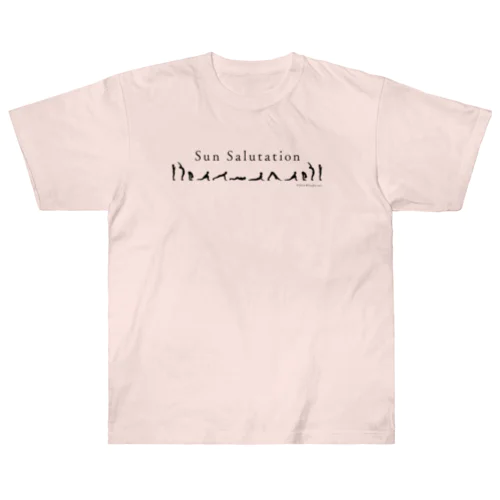 Sun Salutation（ブラックプリント） -yoga@studioavis- Heavyweight T-Shirt