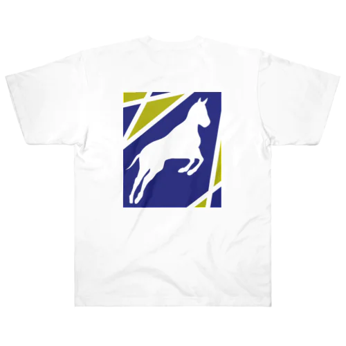 馬駆(バック)プリント - blue Heavyweight T-Shirt