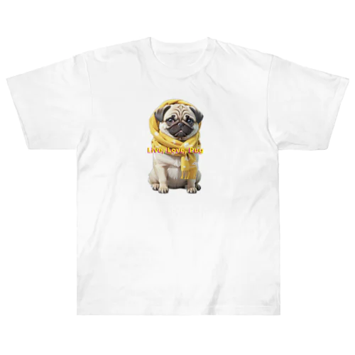 Smiling Pug, Sunshine Hug Heavyweight T-Shirt