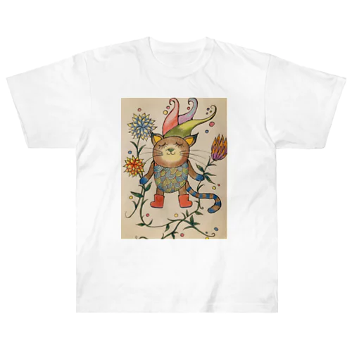 カラフル猫 Heavyweight T-Shirt