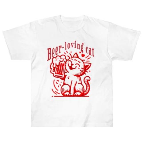 ビール大好き猫ちゃん（ビアネコ） Heavyweight T-Shirt