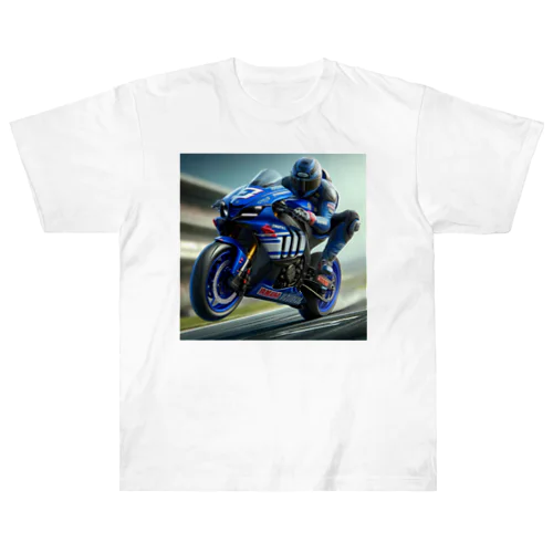 ロードレース モーターサイクル アクション Heavyweight T-Shirt