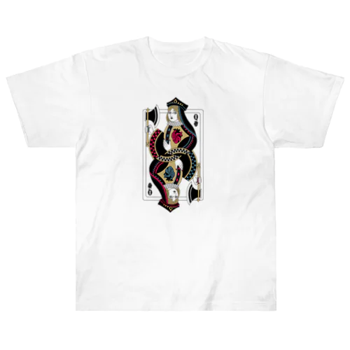 臓器トランプ柄(心臓のクイーン) Heavyweight T-Shirt