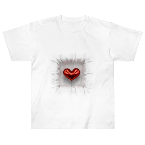 四角い空間の中にハートの風船 Heavyweight T-Shirt