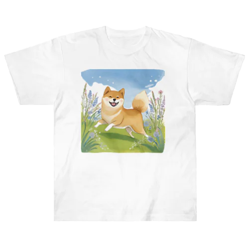 柴犬のお散歩 Heavyweight T-Shirt