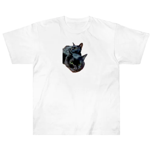 黒猫鏡もち Heavyweight T-Shirt