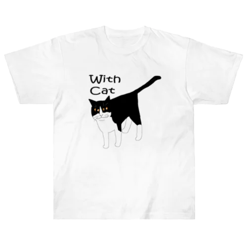 With Cat(ハチワレ) Heavyweight T-Shirt