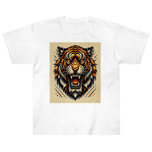 Roaring Tiger - 荒ぶる虎の咆哮 Heavyweight T-Shirt
