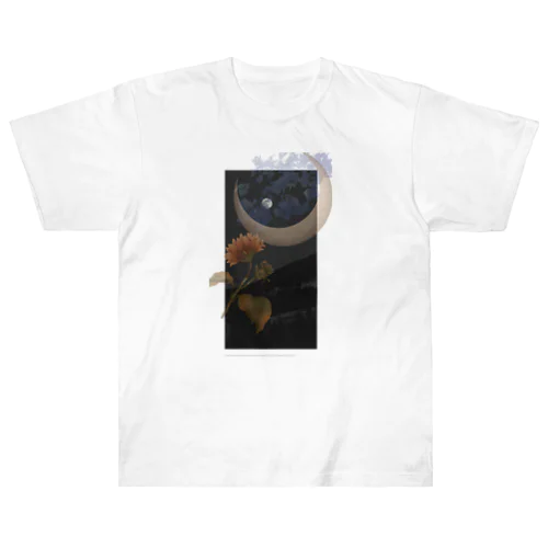 月と向日葵 Heavyweight T-Shirt