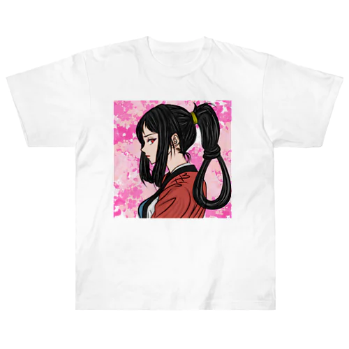 どこかで見たような侍女子です。(=^・^=) Heavyweight T-Shirt