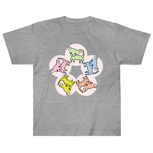 ゆるチワワ（フラワーサークル） Heavyweight T-Shirt