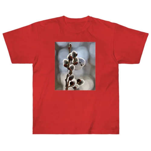 【人気シリーズ】サロベツで雪の妖精シマエナガ Heavyweight T-Shirt