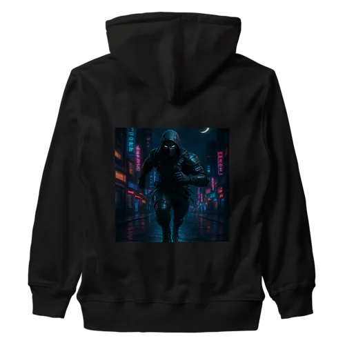 ネオン街を疾走するニンジャ Heavyweight Zip Hoodie