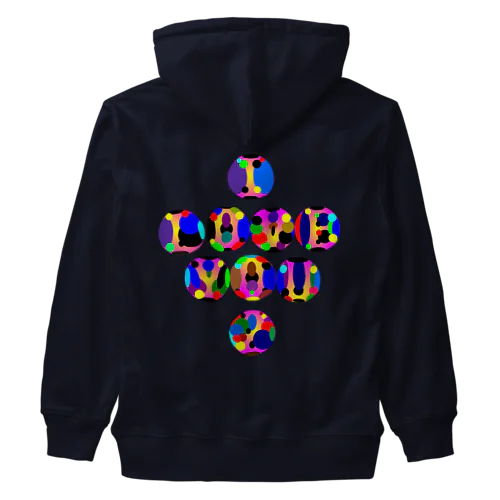 〇文字『I LOVE YOU2 h.t.』 Heavyweight Zip Hoodie