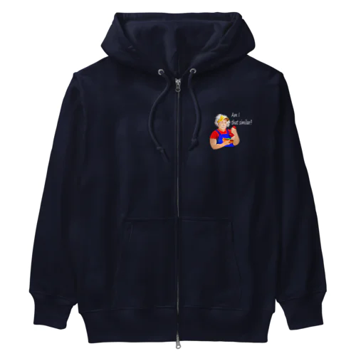 Am I That Similar?(white) Heavyweight Zip Hoodie