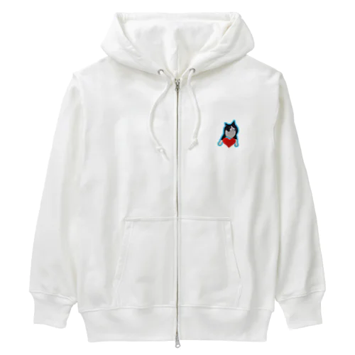 LOVE YOU ネコ丸（ブルー） Heavyweight Zip Hoodie