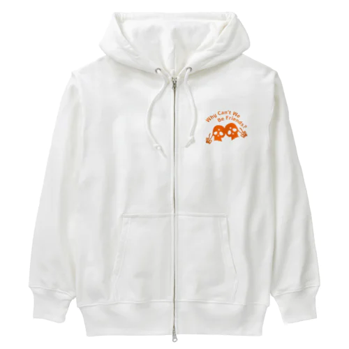 Why Can't We Be Friends?（橙） Heavyweight Zip Hoodie