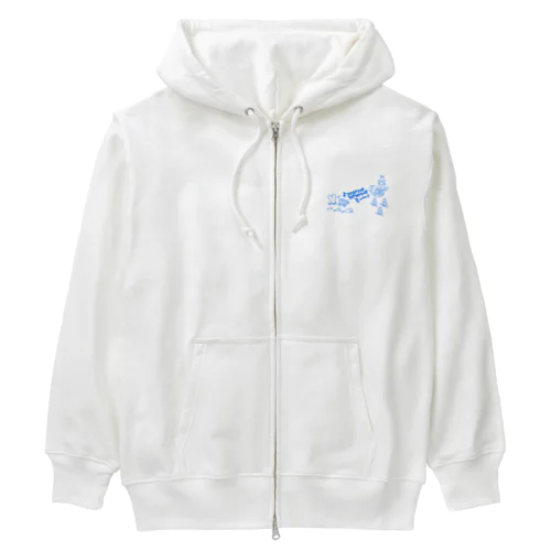 ねずみVS兵隊猫(青) Heavyweight Zip Hoodie