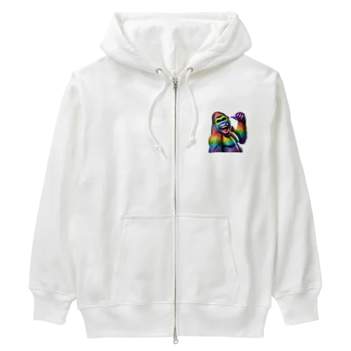 レインボーアニマルゴリラ Heavyweight Zip Hoodie