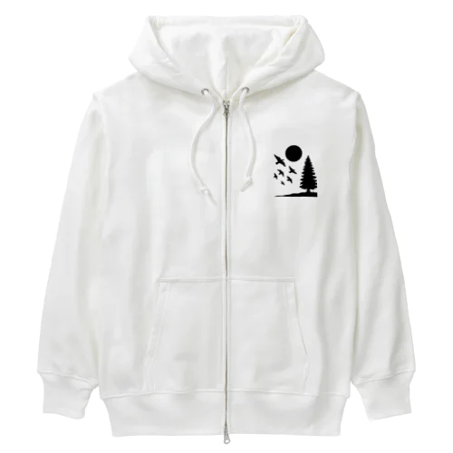 Birds and Sun Heavyweight Zip Hoodie