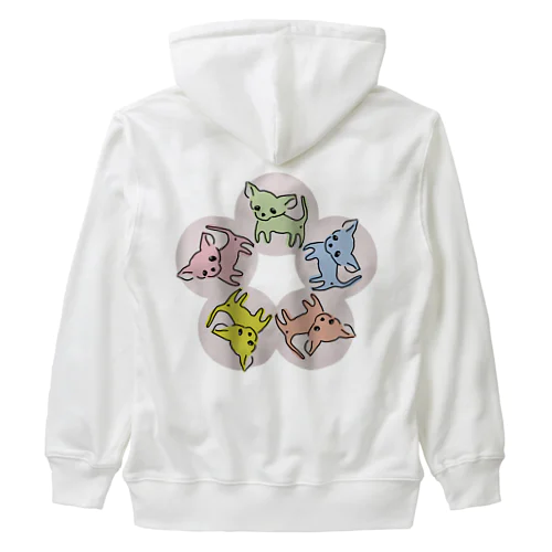 ゆるチワワ（フラワーサークル） Heavyweight Zip Hoodie